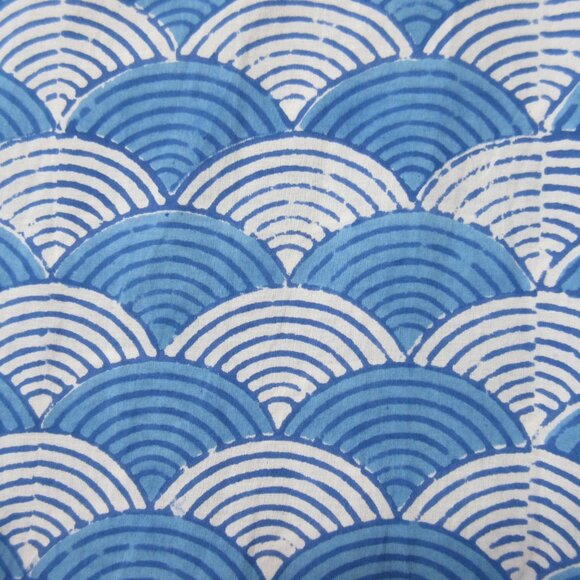 NWT Pax Philomena Short Kaftan in Blue White Fan Arch Print Dress O/S One Size - Picture 6 of 7